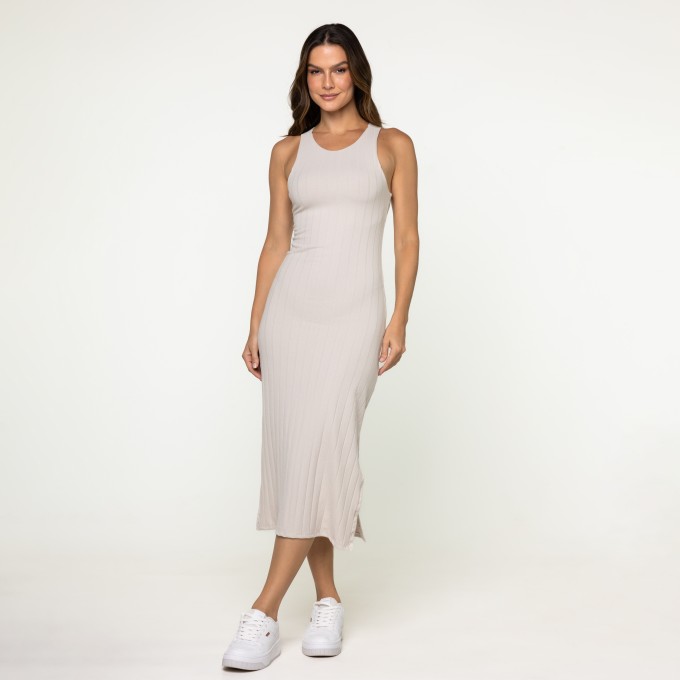 Vestido Midi Canelado
